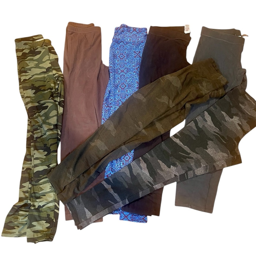 Bundle of 7 Women’s Print Leggings SZ M/Juicy Couture, Lularoe/Garage & More